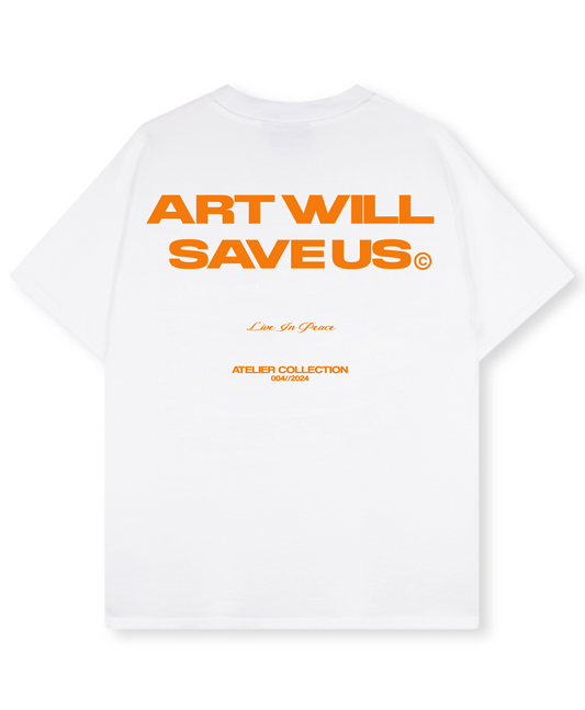 ART WILL SAVE US TEE ORANGE [WHITE]