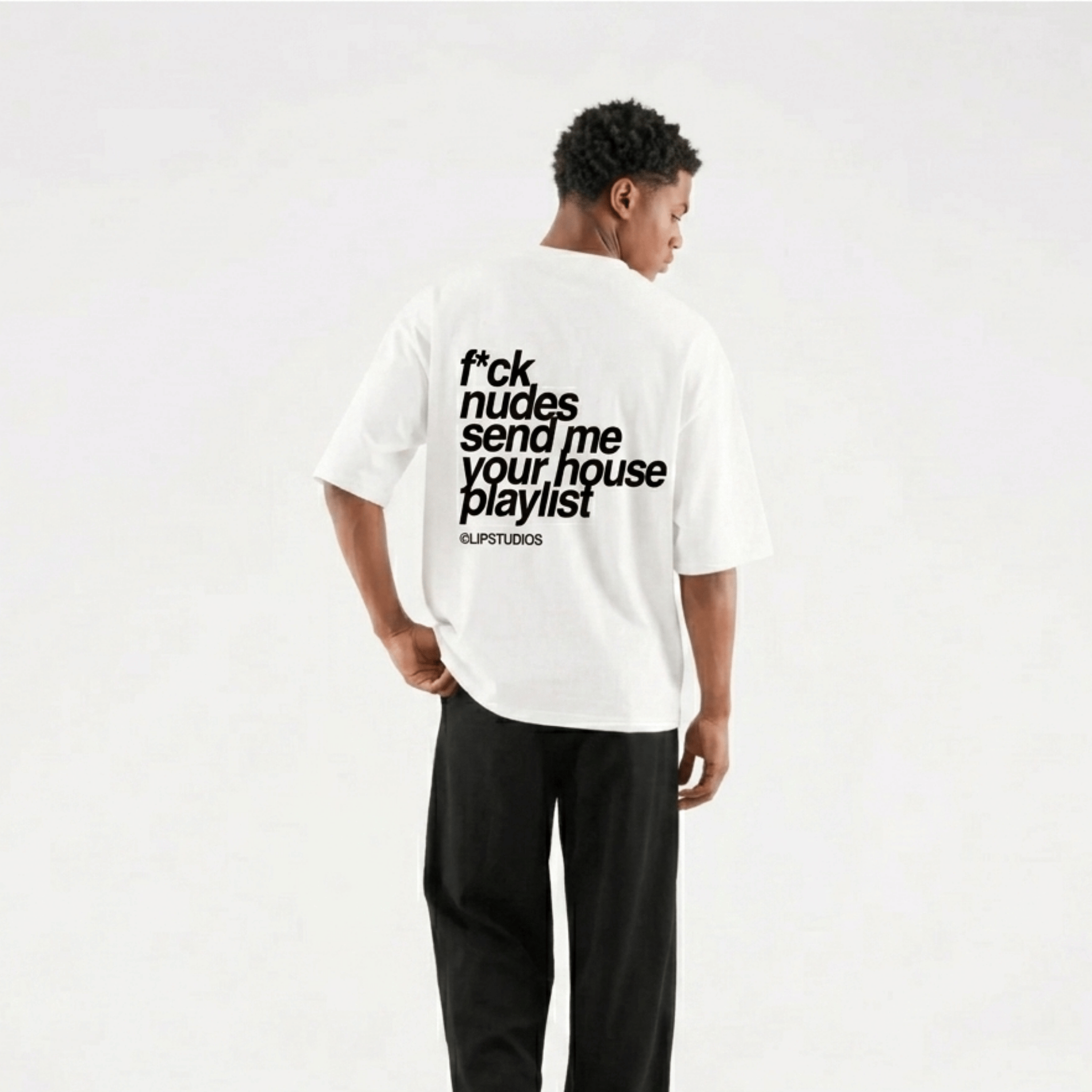 F*ck Nudes Tee - White - Black