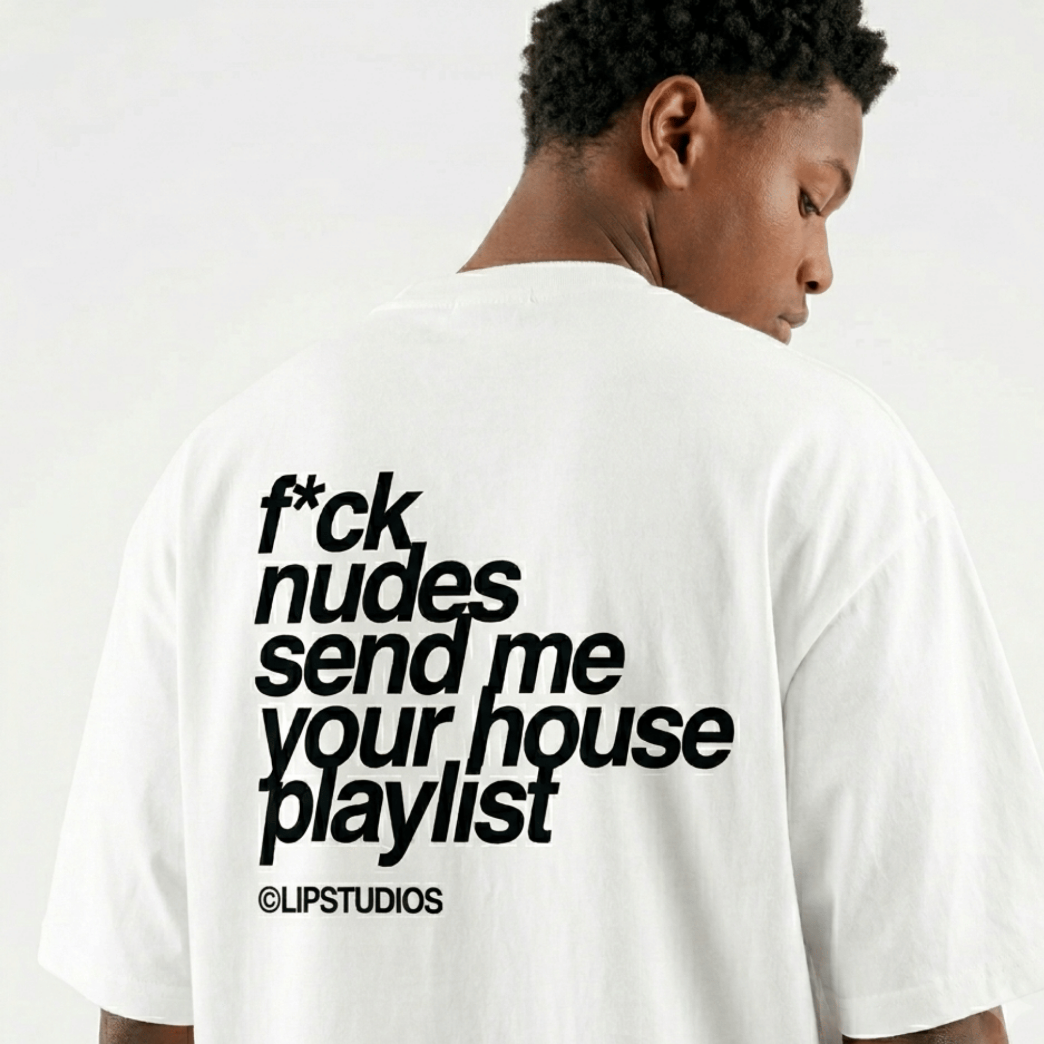 F*ck Nudes Tee - White - Black