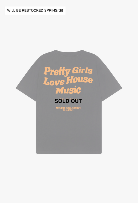 PRETTY GIRLS LOVE HOUSE MUSIC TEE ORANGE [BLACK]