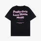 PRETTY GIRLS LOVE HOUSE MUSIC TEE PINK [BLACK]