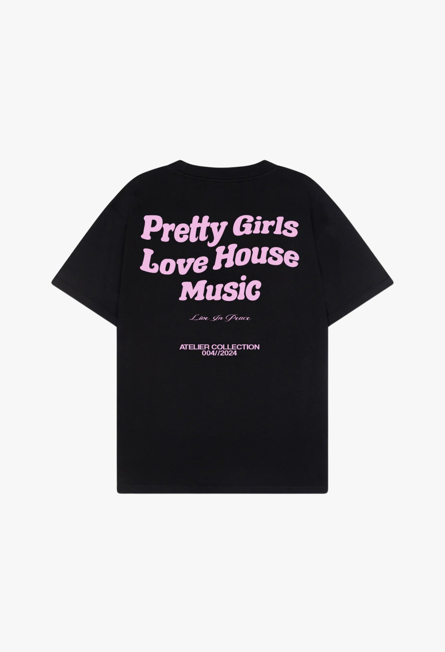 PRETTY GIRLS LOVE HOUSE MUSIC TEE PINK [BLACK]