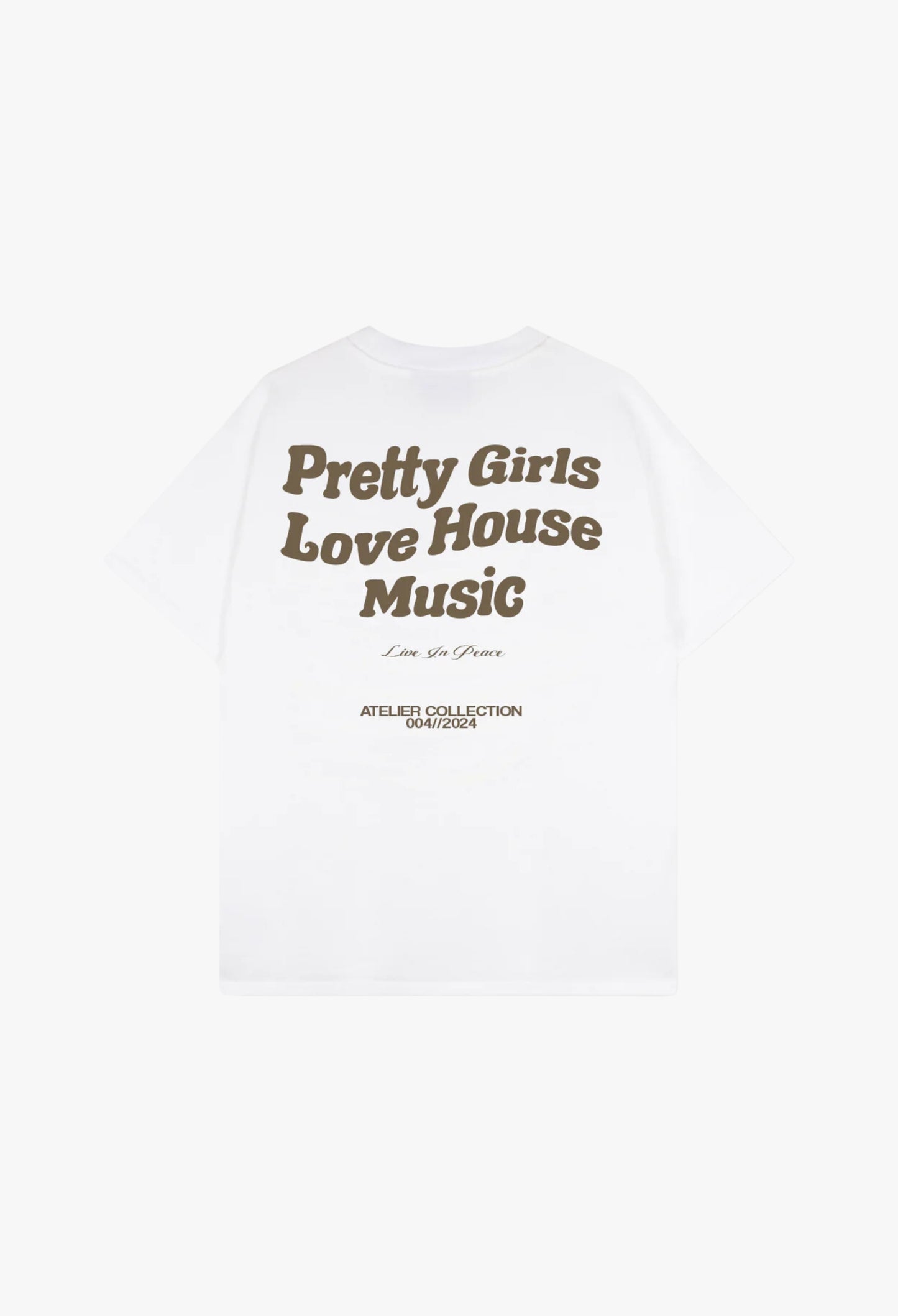 PRETTY GIRLS LOVE HOUSE MUSIC TEE CRÈME [WHITE]