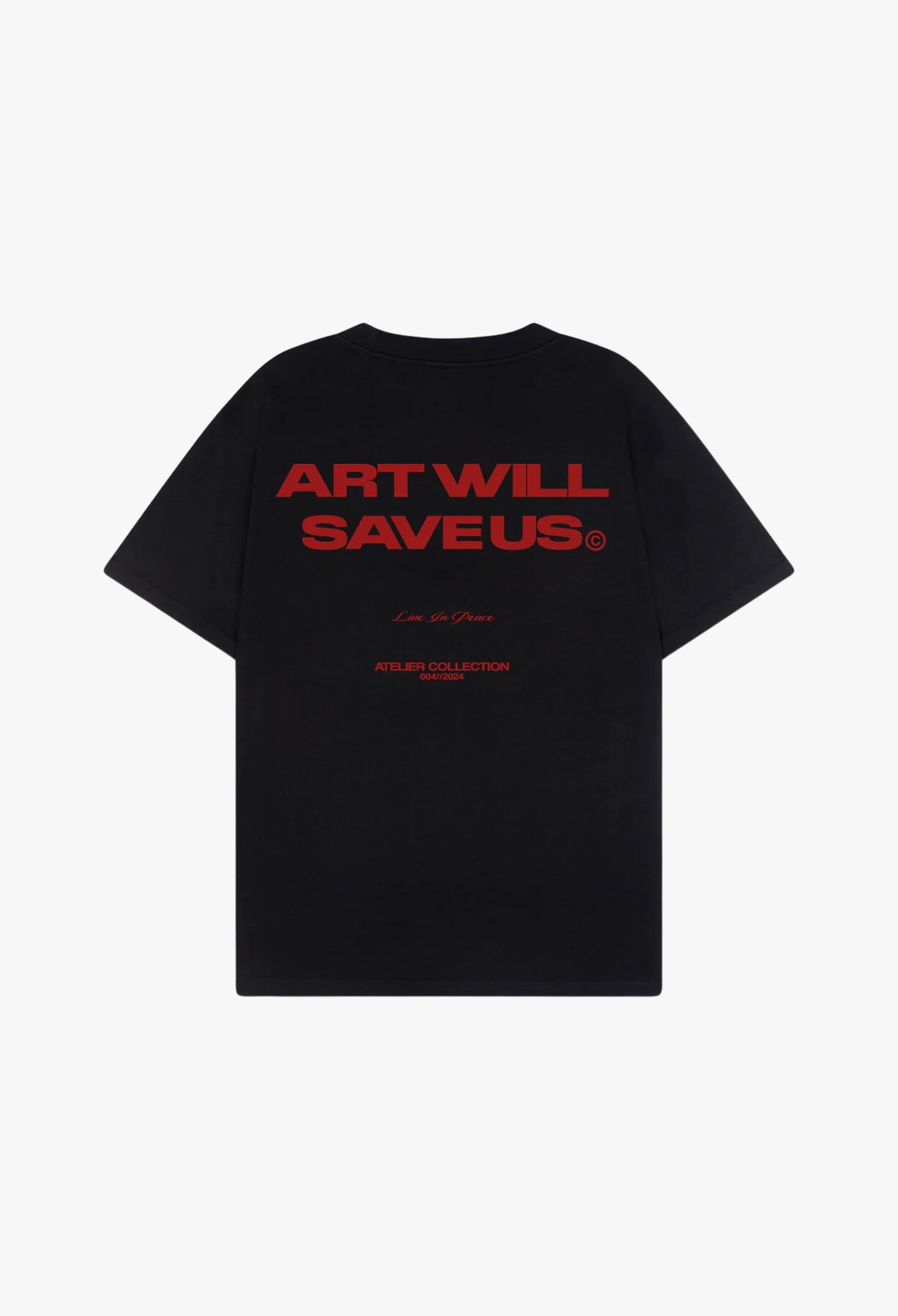 ART WILL SAVE US TEE RED [BLACK]